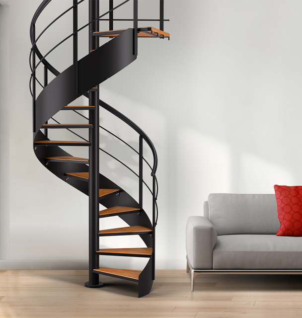 Spindeltrappe CAMBRIDGE Black, RAL 9005