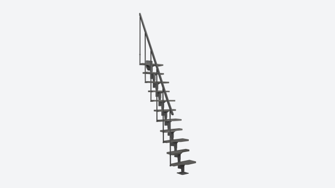 Trappe ATLANTA Anthracite (RAL 7016) + Anthracite treads