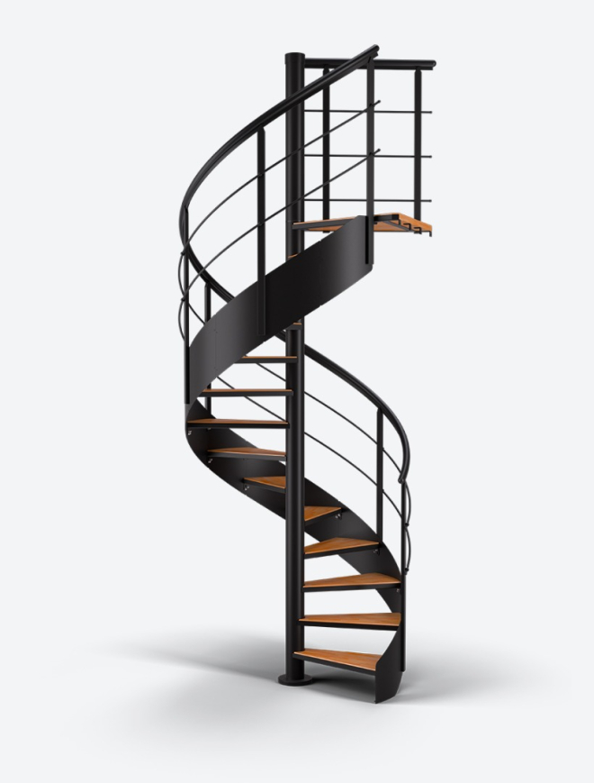 Spindeltrappe CAMBRIDGE Black, RAL 9005