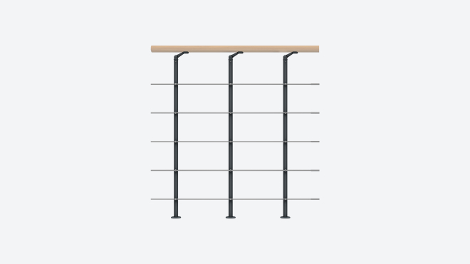 Gelænder til repos STYLE 6 Anthracite, RAL 7016
