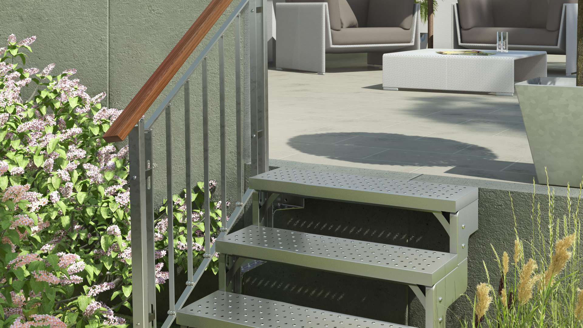 Ståltrappe GARDENTOP hultrin Black