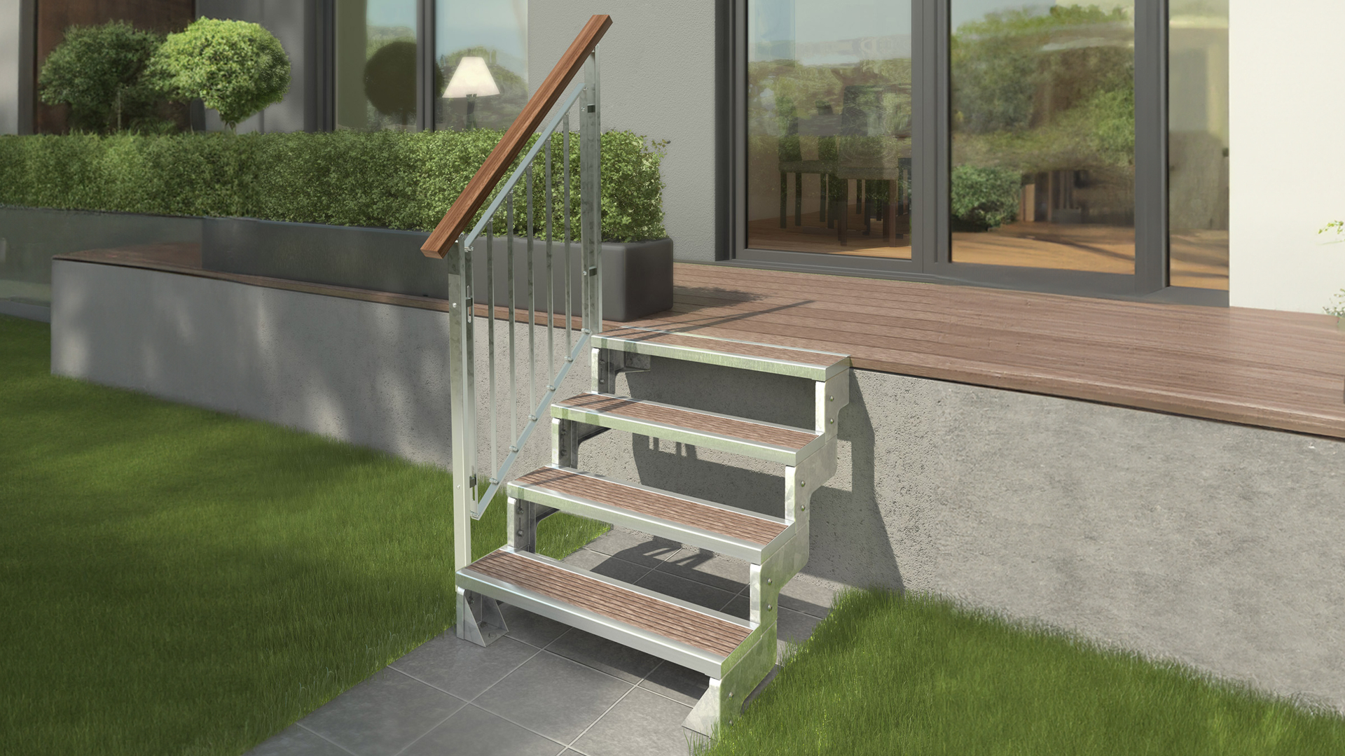 Ståltrappe GARDENTOP trinbakker Black